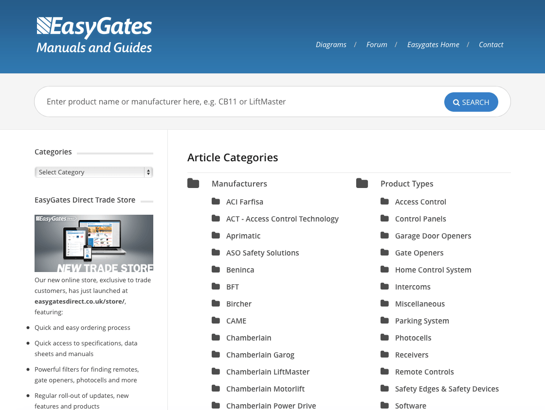 EasyGates Supplying Free Database Of Manuals - EasyGates Direct