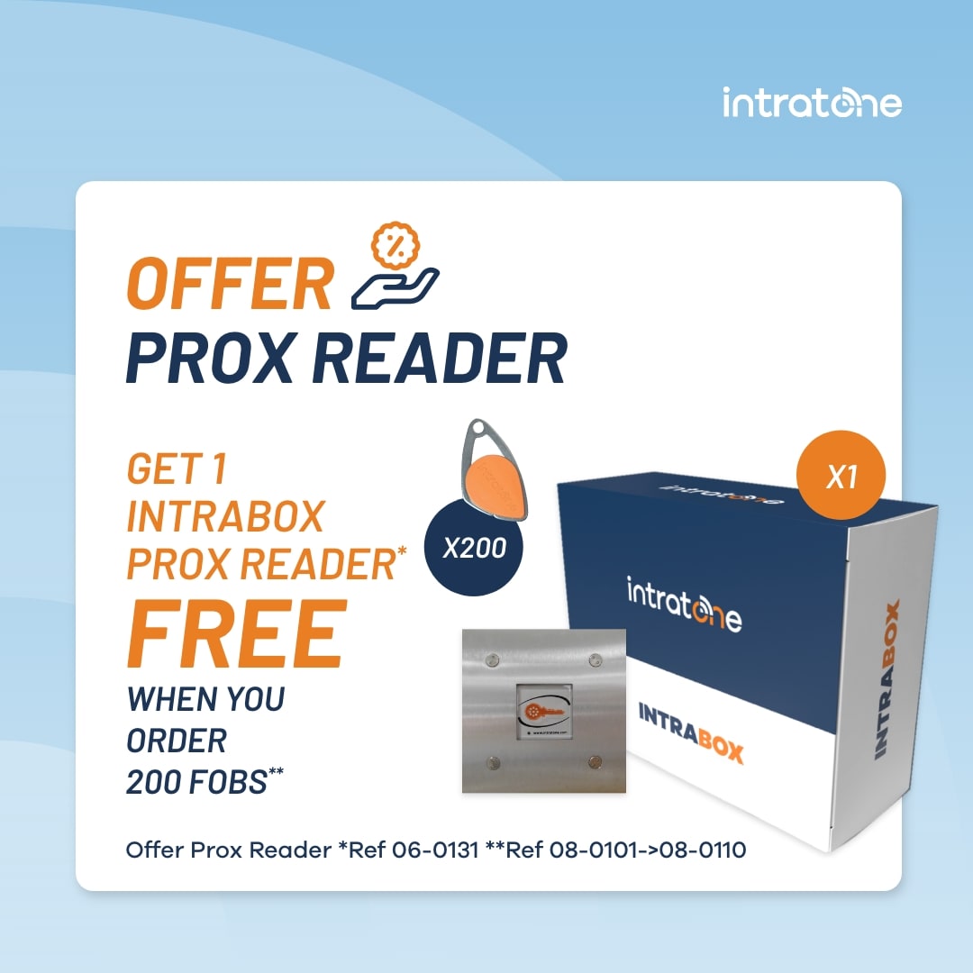 GET 1 INTRABOX PROX READER FREE WHEN YOU ORDER 200 FOBS